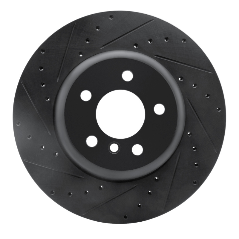 BMW 330I xDrive Brake Rotor (1) - Rear Left - R1 Concepts - Drilled & Slotted - Black - `13-`21